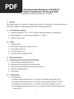 Attachment 1 - General Technical Specifications of KEPCO - Main TR Protection - Summary by POWERTOS