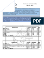 Tarifario de Produccion Mayo