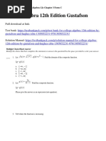 College Algebra 12th Edition Gustafson Test Bank 1