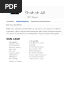 SEO Expert CV