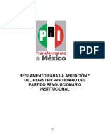 Reglamento para La Afiliacion y Del Registro Partidario Del Pri