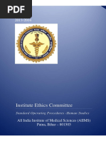 Institute Ethics Committee: Standard Operating Procedures - Human Studies