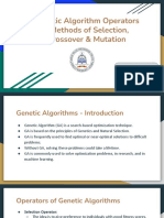 Genetic Algorithm Operators - Methods of Selection, Crossover & Mutation