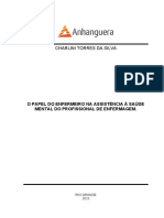 Charlini Torres Da Silva: O Papel Do Enfermeiro Na Assistência À Saúde Mental Do Profissional de Enfermagem