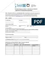 Application For Educational Assistance: DAFI Scholarships For Syrian Refugees in Lebanon - University Year 2014/2015