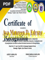 Certificate of Recognition