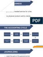 Accounting Cycle of A Service Business JOURNALIZING