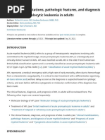 Clinical Manifestations, Pathologic Features, and Diagnosis of Acute Promyelocytic Leukemia in Adults