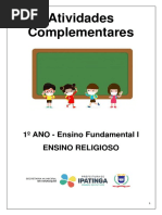 Atividade 1º Ano - Ensino Religioso