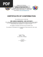 Certificate of Confirmation