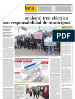 Obras Adicionales Al Tren Eléctrico Son Responsabilidad de Municipios