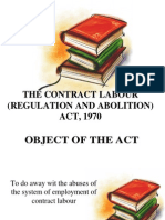 The Contract Labour (Regulation and Abolition) ACT, 1970