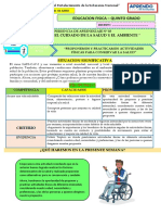 Experiencia de Aprendizaje 03 - Actividad #02 - 5to Grado - Educacion Fisica - 2022