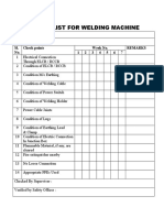 Check List For Welding Machine