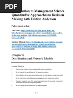 Introduction To Management Science Quantitative Approaches To Decision Making 14th Edition Anderson Solutions Manual Download