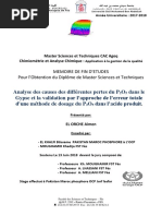 Analyse Des Causes Des Différentes Pertes Du P2O5 Dans Le Gypse Et La Validation Par L'approche de L'erreur Totale D'une Méthode