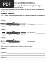 Balanced and Unbalanced Forces