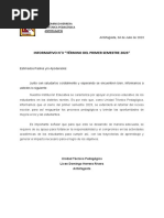 Comunicado Término de Semestre