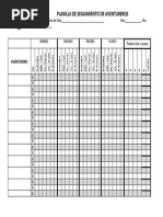 Tabla de Calificacion AVENTUREROS