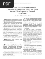 A Study On Cement-Based Composite Containing Polypropylene Fibers and Finely Ground Glass Exposed To Elevated Temperatures