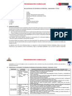 Programación Curricular Anual de Desarrollo Personal