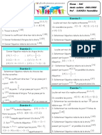 Equation Reduite de La Droite Exercices 3AC Maths 1