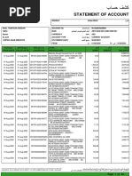 Statement of Account: Tran Date Value Date CHQ/Ref No Particulars Debit Credit Balance