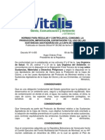 Normas para Regular y Controlar El Consumo, La Producción, Importación, Exportación y El Uso de Las Sustancias Agotadoras de La Capa de Ozono