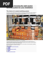 Advice in Choosing The Right Neutral Earthing System For Your Installation