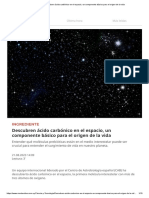 Descubren Ácido Carbónico en El Espacio, Un Componente Básico para El Origen de La Vida