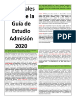 Librito de Las Ideas Centrales de La Guía de Estudio Admisión 2020