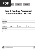 Year 6 Reading Assessment - Fiction - Answer Booklet