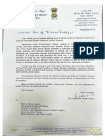 Union Minister Rajkumar Ranjan Singh's Letter