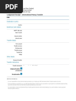 Lodgement Receipt - International Money Transfer: Australia and New Zealand Banking Group Limited ABN 11 005 357 522