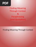 #3 - Paraphrasing and Inferring Word Meaning