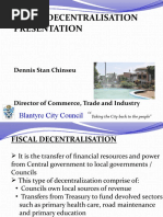 Fiscal Decentralisation in Blantyre, Malawi