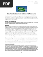 Classroom Policies Novak 5th Grade 2023-2024