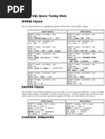 Oracle SQL Query Tuning Hints