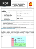 Informe 9 - Determinación de Grasas en Alimentos Sólidos