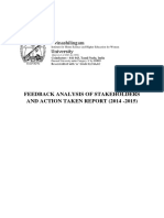 Feedback Analysis of Stakeholders and Action Taken Report (2014 - 2015)