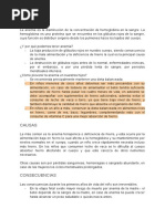 ANEMIA Concepto, Sintomas, Causa, Consecuencias y Tipos