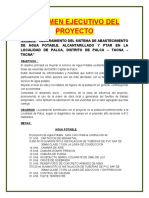 Resumen de Proyecto Agua y Desague Palca2