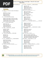 441 - Conditional Sentences If Clause Type 0 and Type 1 Test A1 A2 Level Exercises