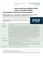 Effects of Endurance Exercise Training On Left Ventricular Structure in Healthy Adults