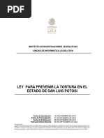 Ley para Prevenir La Tortura en El Estado de San Luis Potosi 09 Sep 2022