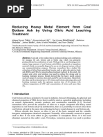 Reducing Heavy Metal Element From Coal Bottom Ash