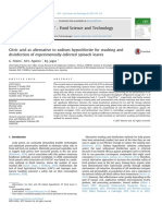 Citric Acid As Alternative To Sodium Hypochlorite For Washing and Disinfection of Experimentally-Infected Spinach Leaves