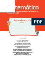 1° Cuaderno de Aprendizaje Matemática 2023