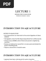 LECTURE 1 - Introduction To Aquaculture