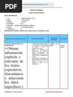 Modelo de Sesión de Aprendizaje Sesión 2 Unidad 5 - Tercero A - B-C